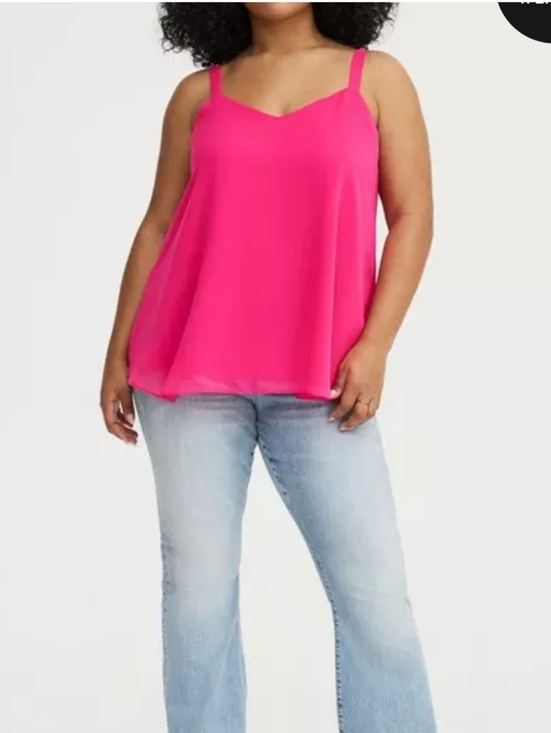 Torrid Sophie Swing Challis Cami Hot Pink - Picture 2 of 7